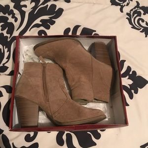 Taupe Suede Booties